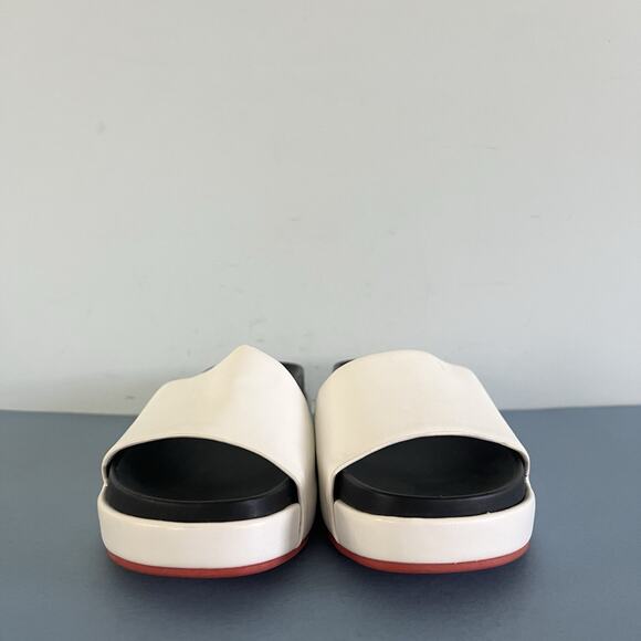NWT Zara Woman White Contrast Sole Platform Slide Sandals - Picture 3 of 10